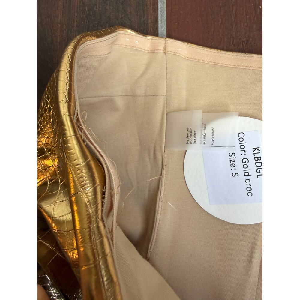 NWT Cultnaked Killa Bandeau in Gold Croc, Small $230 - Picture 6 of 8